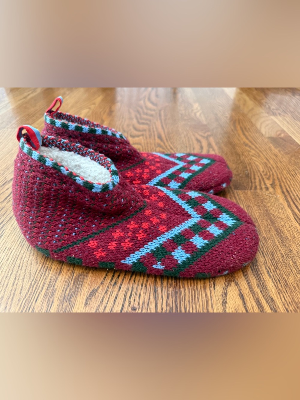 Bombas Fair Isle Gripper Slipper Women Sz Small (7-8.5)